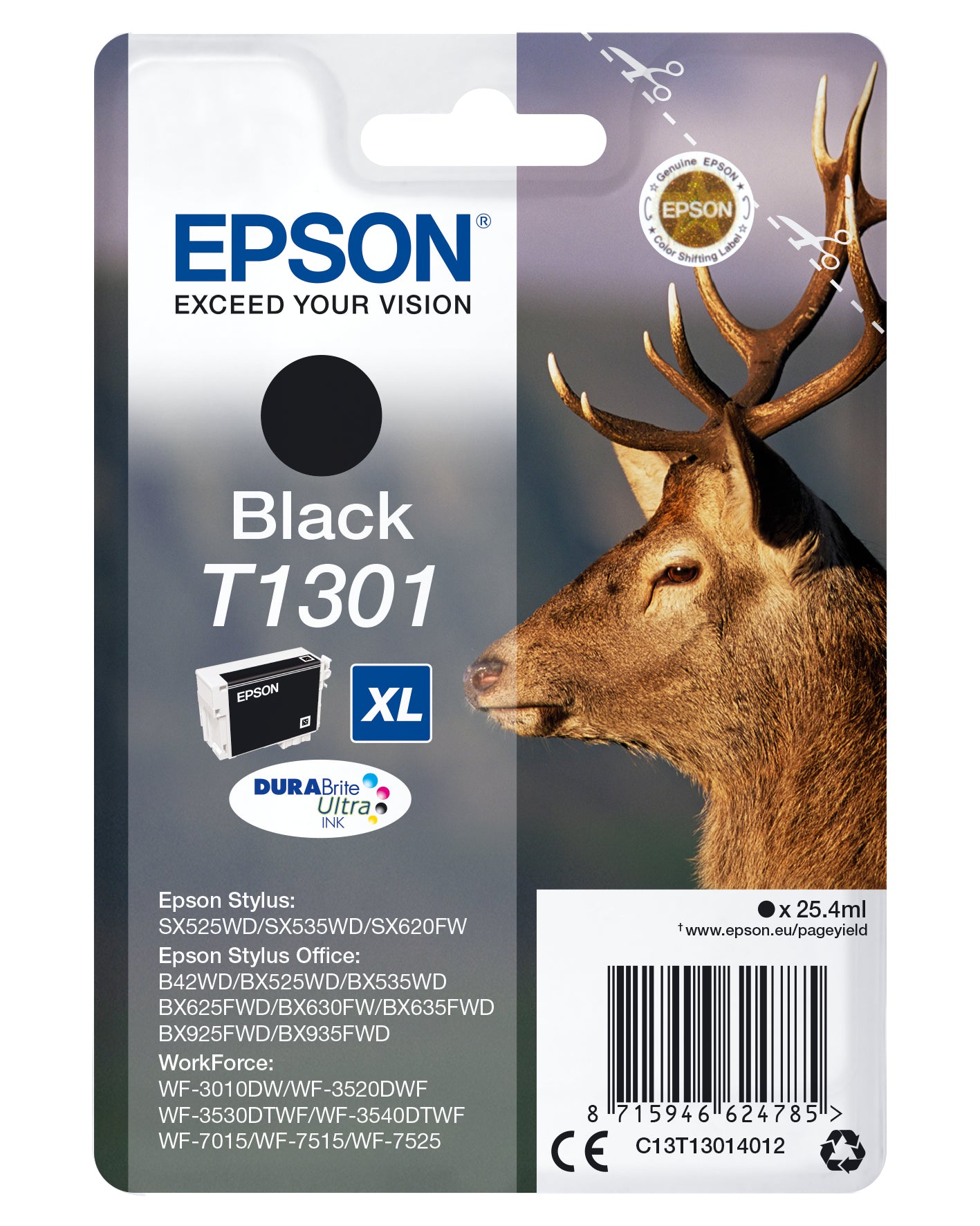 EPSON BLACK INK CARTRIDGE XL SX525/620/B42/935/WF-7