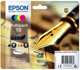 Epson 16 Multipack - Pack de 4 - Negro, amarillo, cian, magenta - Genuino - Blíster con RF/alarma acústica - Cartucho de tinta - para WorkForce WF-2010, 2510, 2520, 2530, 2540, 2630, 2650, 2660, 2750, 2760