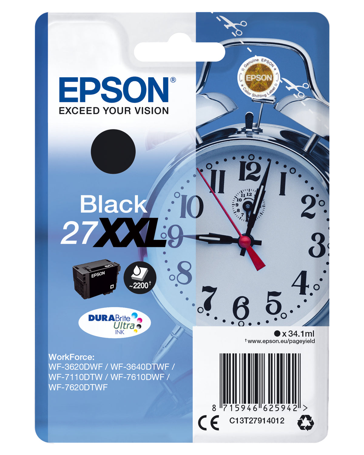 CARTUCHO DE TINTA EPSON NEGRO 27XXL WF-3620-40/WF-7110-7610-7620