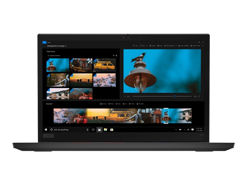 Lenovo ThinkPad E15 20RD - Intel Core i7 10510U / 1.8 GHz - Win 10 Pro 64-bit - Gráficos UHD - 8 GB RAM - 256 GB NVMe SSD - 15.6" IPS 1920 x 1080 (Full HD) - Wi-Fi 6 - negro - kbd: portugués