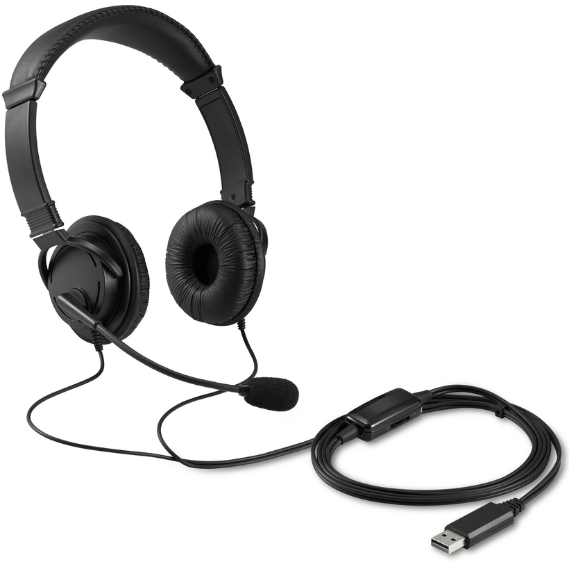 Kensington USB Hi-Fi Headphones - On-Ear Headphones with Microphone - In-Ear - With Cable - USB