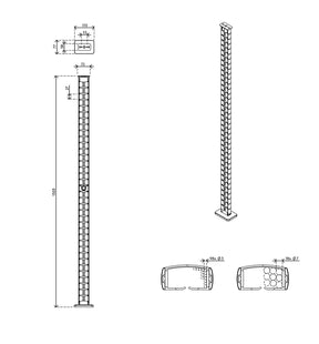 Addit cable guía sit-stand 130 cm set - escritorio