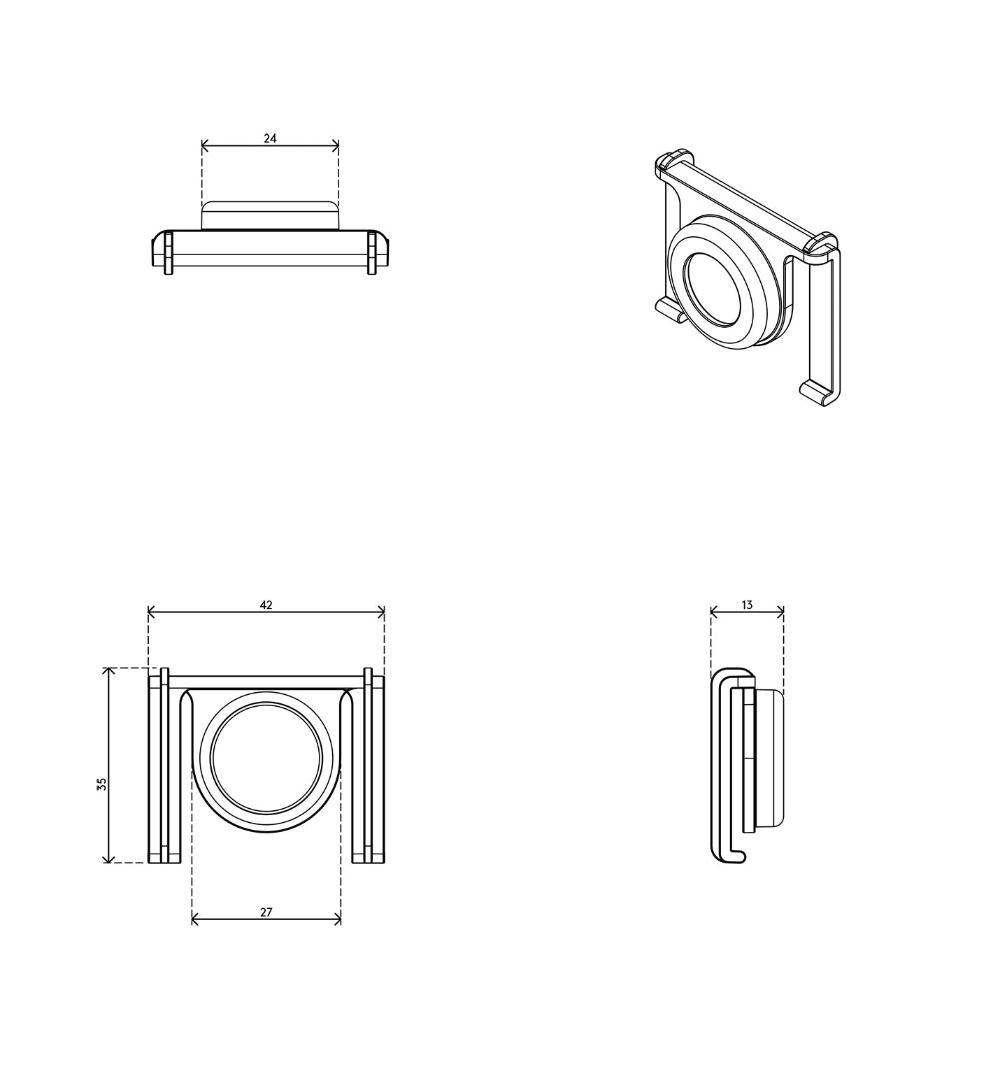 Add cable guide - magnet mount