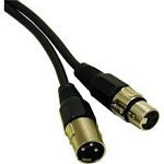 C2G Pro-Audio - Audio Cable - XLR3 Male to XLR3 Female - 1m - Shielded Laminated Twisted Pair (PTLB)