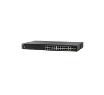 Cisco 550X Series SG550X-24MPP - Switch - L3 - Administered - 24 x 10/100/1000 (PoE+) + 2 x combo SFP+ 10 Gigabit + 2 x SFP+ - rail mountable - PoE+ (740W)