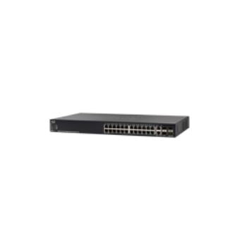 Cisco 550X Series SG550X-24P - Switch - L3 - Administered - 24 x 10/100/1000 (PoE+) + 2 x combo SFP+ 10 Gigabit + 2 x 10 Gigabit SFP+ - rail mountable - PoE+ (195 W)