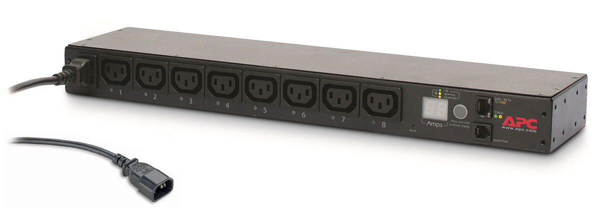 APC Switched Rack PDU AP7920B - Power Distribution Range - AC 200/208/230 V - 2300 VA - Ethernet - input: IEC 60320 C14 - output connectors: 8 (IEC 60320 C13) - 1U - 19" - black - for P/N: SMTL1000RMI2UC, SMX1000C, SMX1500RM2UC, SMX1500R