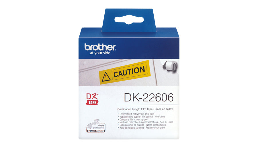 Brother DK-22606 - Amarillo - Rollo (6,2 cm x 15,2 m) película - para Brother QL-1050, 1060, 500, 550, 560, 570, 580, 600, 650, 700, 710, 720, 820