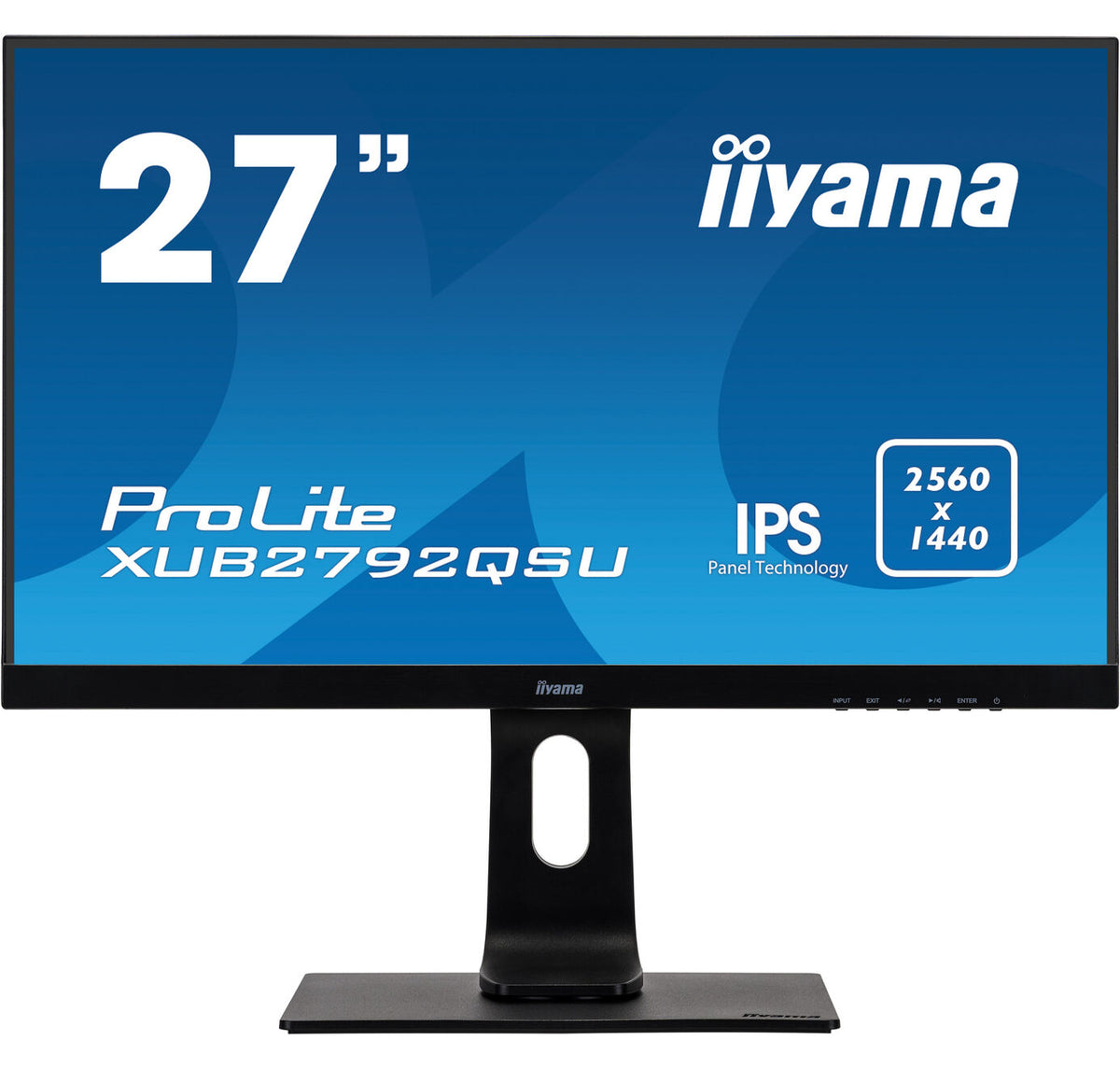 iiyama ProLite XUB2792QSU-B1 - Monitor LED - 27" - 2560 x 1440 @ 70 Hz - AH-IPS - 350 cd/m² - 1000:1 - 5 ms - HDMI, DVI, DisplayPort - altifalantes - preto