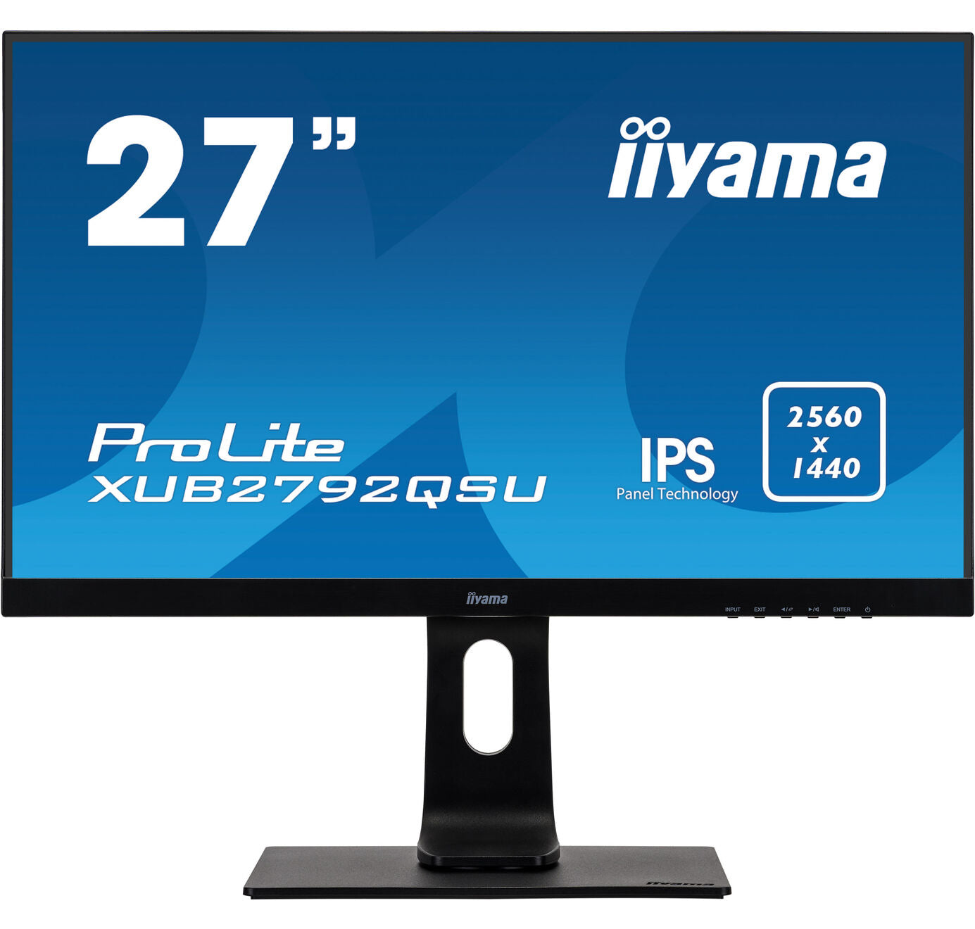 iiyama ProLite XUB2792QSU-B1 - LED Monitor - 27" - 2560 x 1440 @ 70 Hz - AH-IPS - 350 cd/m² - 1000:1 - 5 ms - HDMI, DVI, DisplayPort - speakers - black