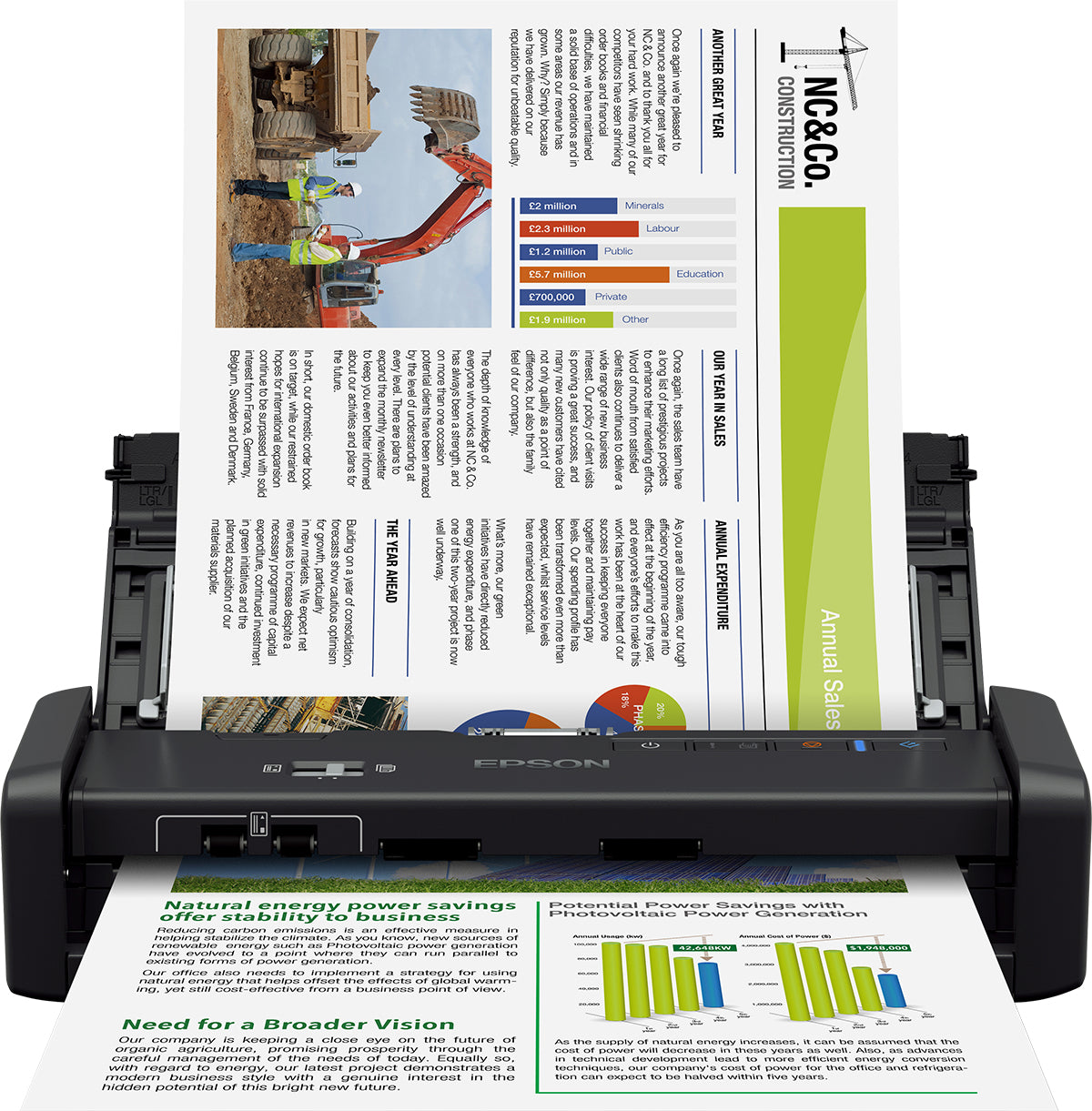 Epson WorkForce DS-360W - Document Scanner - Duplex - A4 - 600 dpi x 600 dpi - up to 25 ppm (mono) / up to 25 ppm (color) - ADF (20 sheets) - up to 500 scans per day - USB 3.0, Wi -Fi(n)