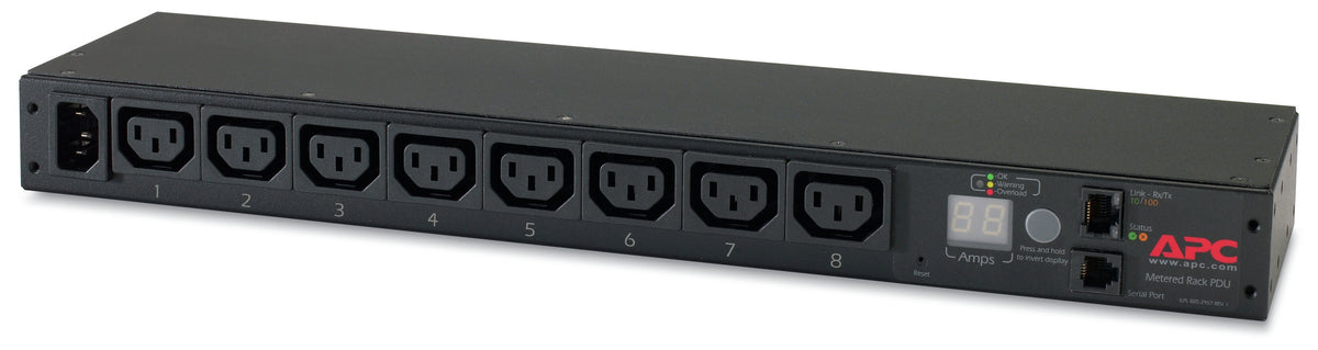 APC Metered Rack PDU AP7820B - Power Distribution Unit (rack mountable) - AC 200/208/230 V - 2300 VA - Ethernet 10/100 - input: IEC 60320 C14 - output connectors: 8 (IEC 60320 C13) - 1U - 1.98 m cable - for P/N: SMTL1000RMI2UC,