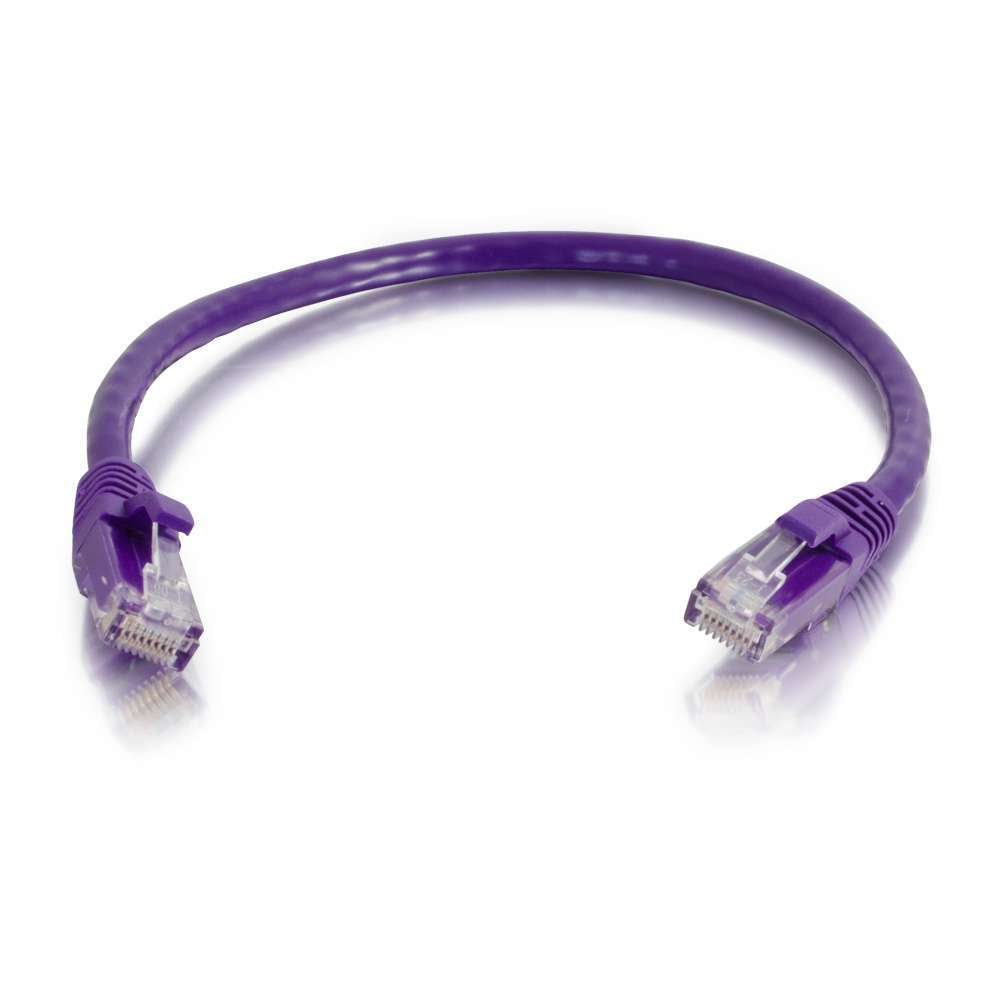 C2G Cat6 Booted Unshielded (UTP) Network Patch Cable - Cabo patch - RJ-45 (M) para RJ-45 (M) - 3 m - PTNB - CAT 6 - moldado, sem nós, entrançado - púrpura