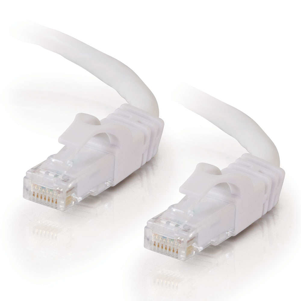 Cable de conexión de red C2G Cat6 con arranque sin blindaje (UTP) - Cable de conexión - RJ-45 (M) a RJ-45 (M) - 20 m - PTNB - CAT 6 - moldeado, sin nudos, trenzado - blanco