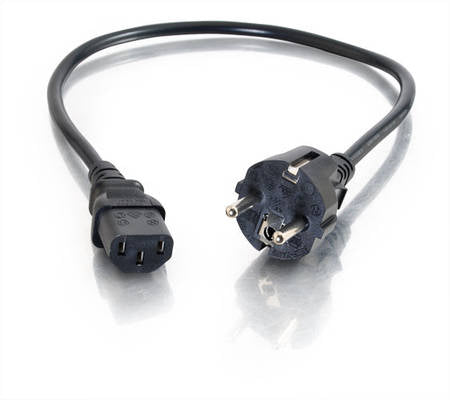 C2G Universal Power Cord - Power Cord - EEC 7/7 (M) to IEC 60320 C13 - 10 m - molded - black