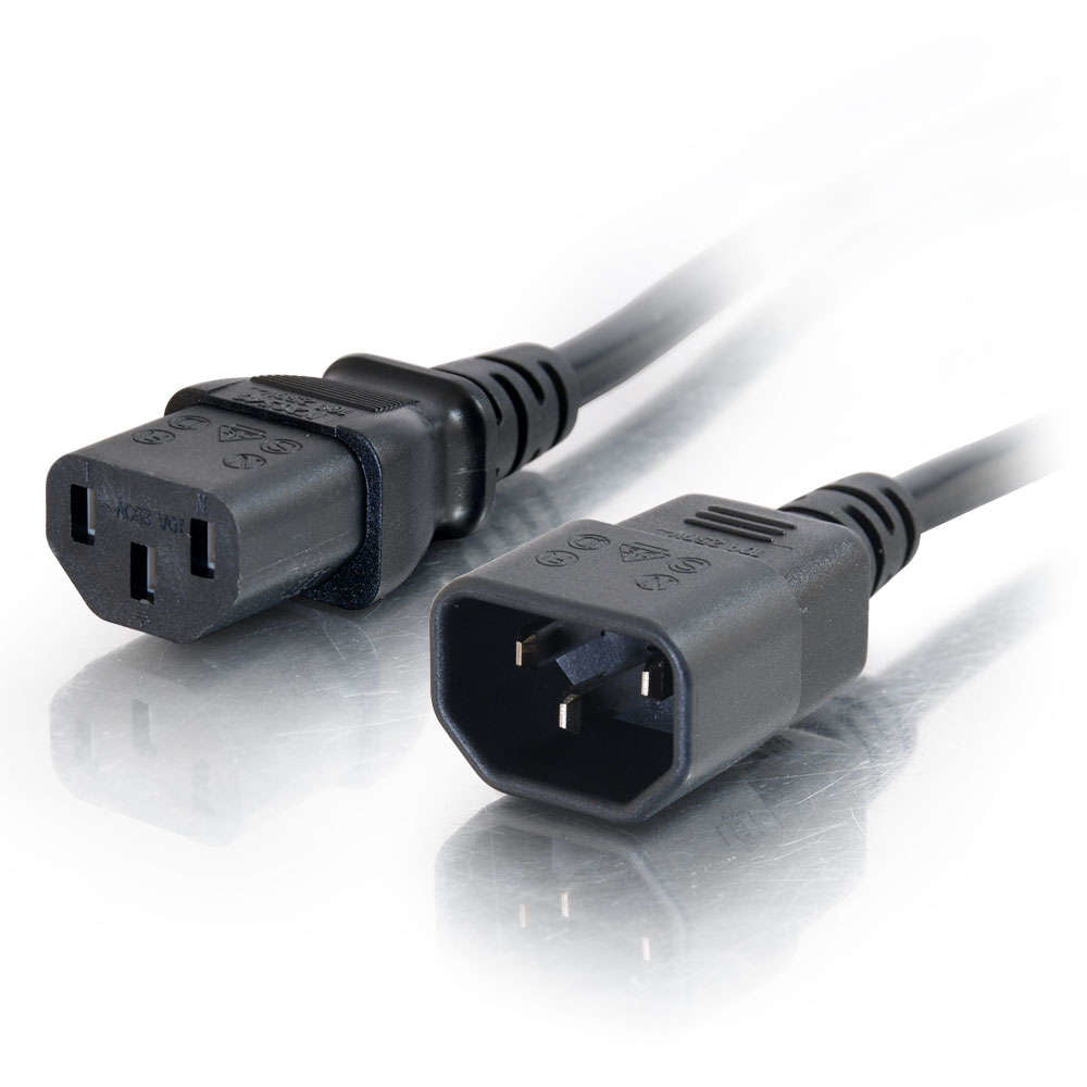 C2G Computer Power Cord Extension - Power Extension Cable - IEC 60320 C13 to IEC 60320 C14 - AC 250 V - 5 m