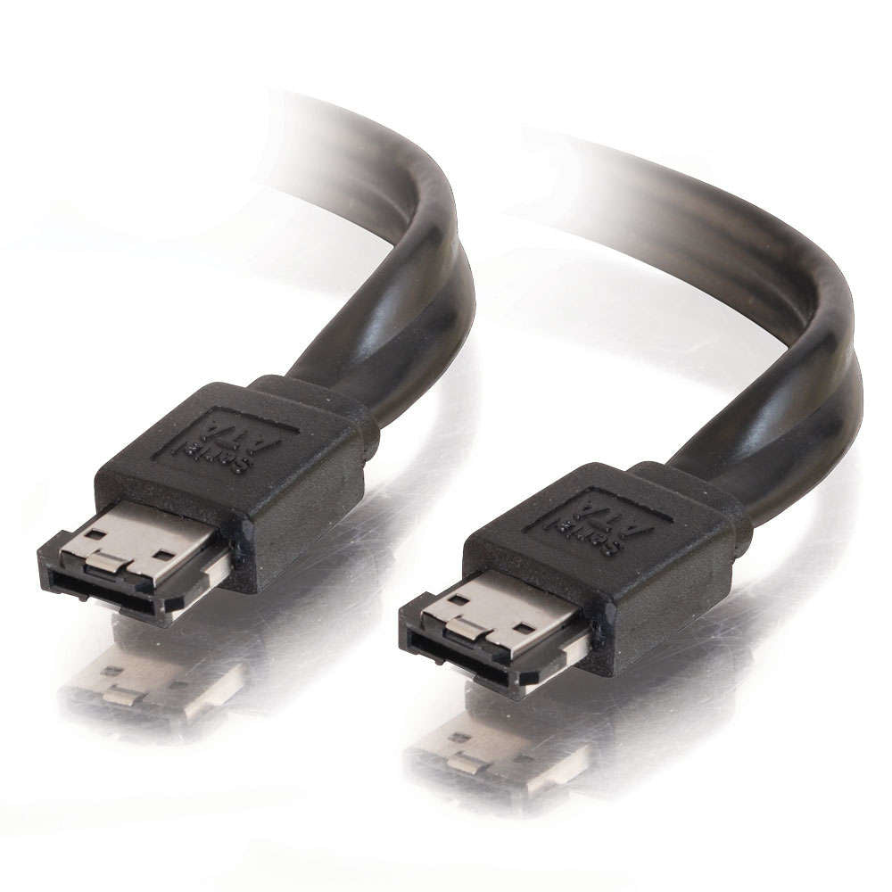 C2G - eSATA Cable - Serial ATA 150/300/600 - eSATA (M) to eSATA (M) - 2 m - black