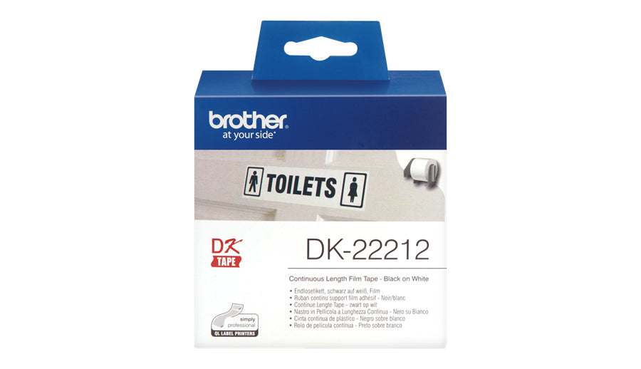 Brother DK-22212 - Adhesivo permanente - Blanco - Rollo (6,2 cm x 15,2 m) Cinta - para Brother QL-1050, 1060, 500, 550, 560, 570, 580, 600, 650, 700, 710, 720, 820