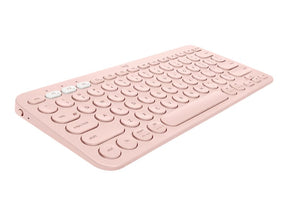 Logitech K380 Multi-Device Bluetooth Keyboard - Teclado - sem fios - Bluetooth 3.0 - QWERTY - Padrão internacional americano - rosa (920-009867)