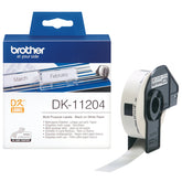 Brother DK-11204 - Negro en blanco - 17 x 54 mm 400 etiqueta(s) (1 rollo(s) x 400) etiquetas multipropósito - para Brother QL-1050, 1060, 500, 550, 560, 570, 580, 600 , 650, 700, 710, 720, 820