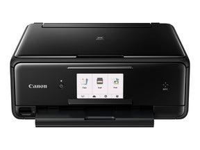 Canon PIXMA TS8050 - Impressora multi-funções - a cores - jacto de tinta - 216 x 297 mm (original) - A4/Legal (media) - até 15 ipm (impressão) - 120 folhas - USB 2.0, Wi-Fi(n), NFC - preto (1369C006)