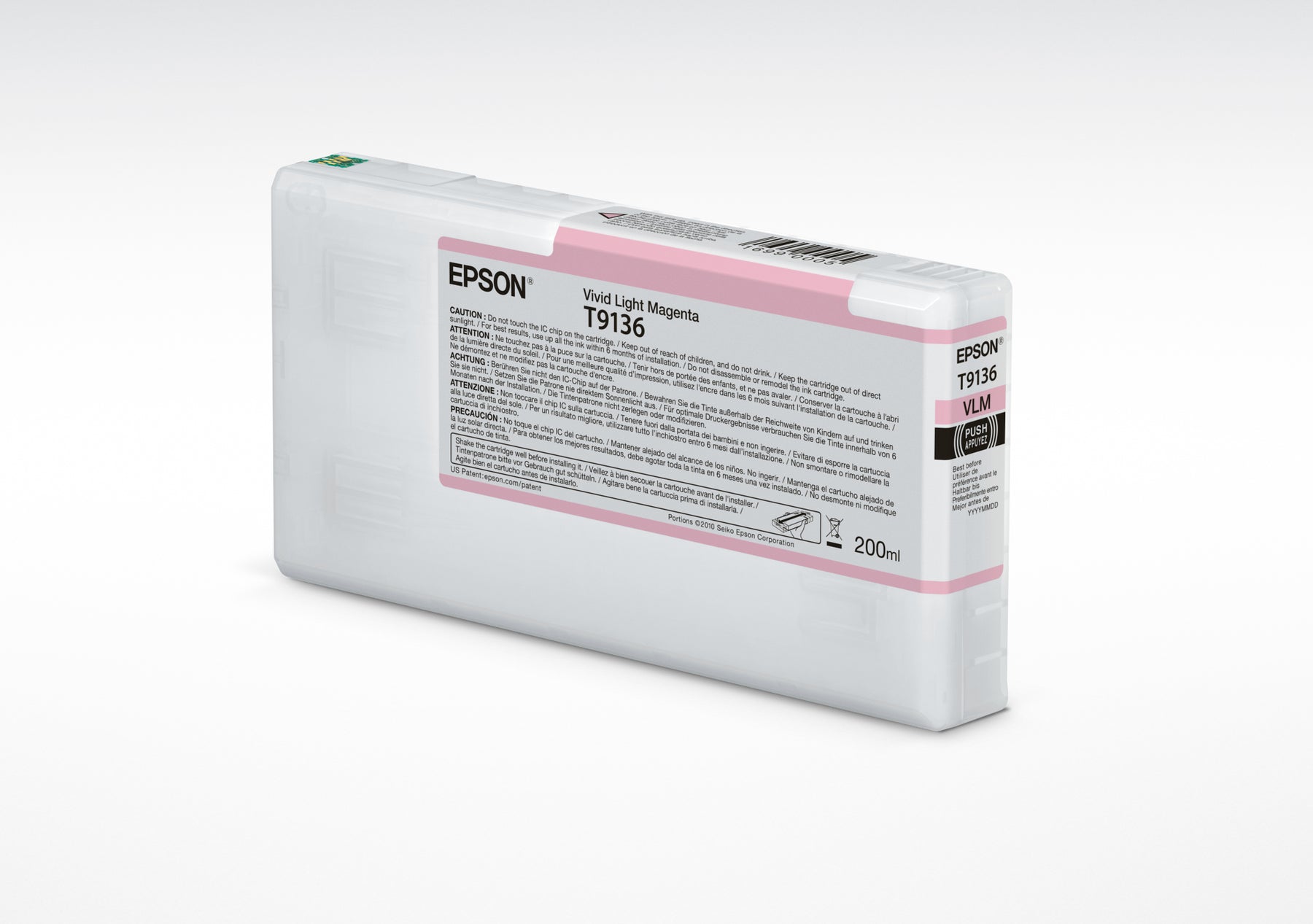 Epson T9136 - 200 ml - magenta claro vivo - original - tinteiro - para SureColor P5000, SC-P5000, SC-P5000 STD Spectro, SC-P5000 Violet, SC-P5000 Violet Spectro