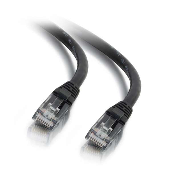 C2G - Cabo patch - RJ-45 (M) para RJ-45 (M) - 50 cm - PTNB - CAT 6 - inicializado, sem nós - preto