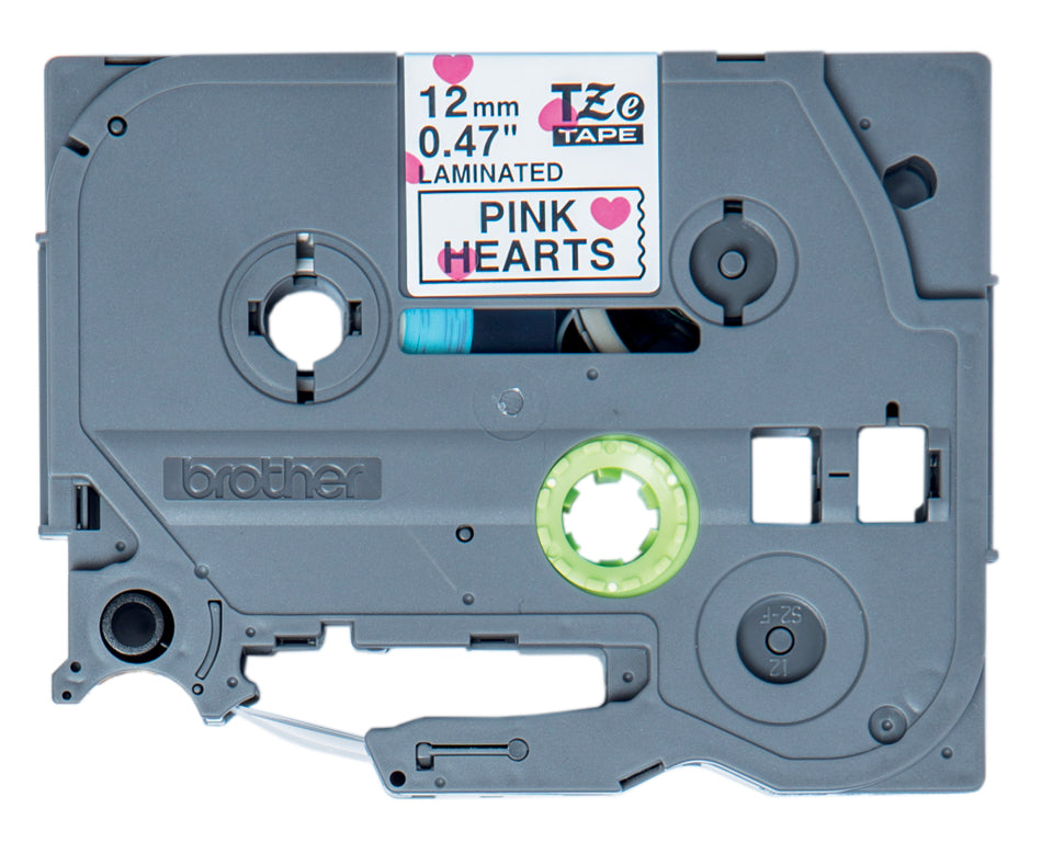 Brother TZe-MPPH31 - Black on Pink Hearts - Rollo (1,2 cm x 4 m) 1 cassette(s) cinta laminada - para Brother PT-H110, P-Touch PT-H105, H110, P-Touch Cube PT-P300 , P -Toque Embellecer PT-D215