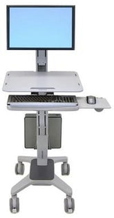 Ergotron WorkFit-C Single LD Sit-Stand Workstation - Trolley - para pantalla LCD/equipo de PC - gris - tamaño de pantalla: hasta 30"