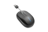 Kensington Pro Fit Retractable Mobile - Mouse - optical - 3 buttons - with cable - USB - black