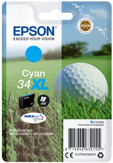 Epson 34XL - 10,8 ml - XL - azul cian - original - cartucho de tinta - para WorkForce Pro WF-3720, WF-3720DWF, WF-3725DWF