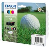 Epson 34 - Pack de 4 - preto, amarelo, azul cyan, magenta - original - blister - tinteiro - para WorkForce Pro WF-3720, WF-3720DWF, WF-3725DWF