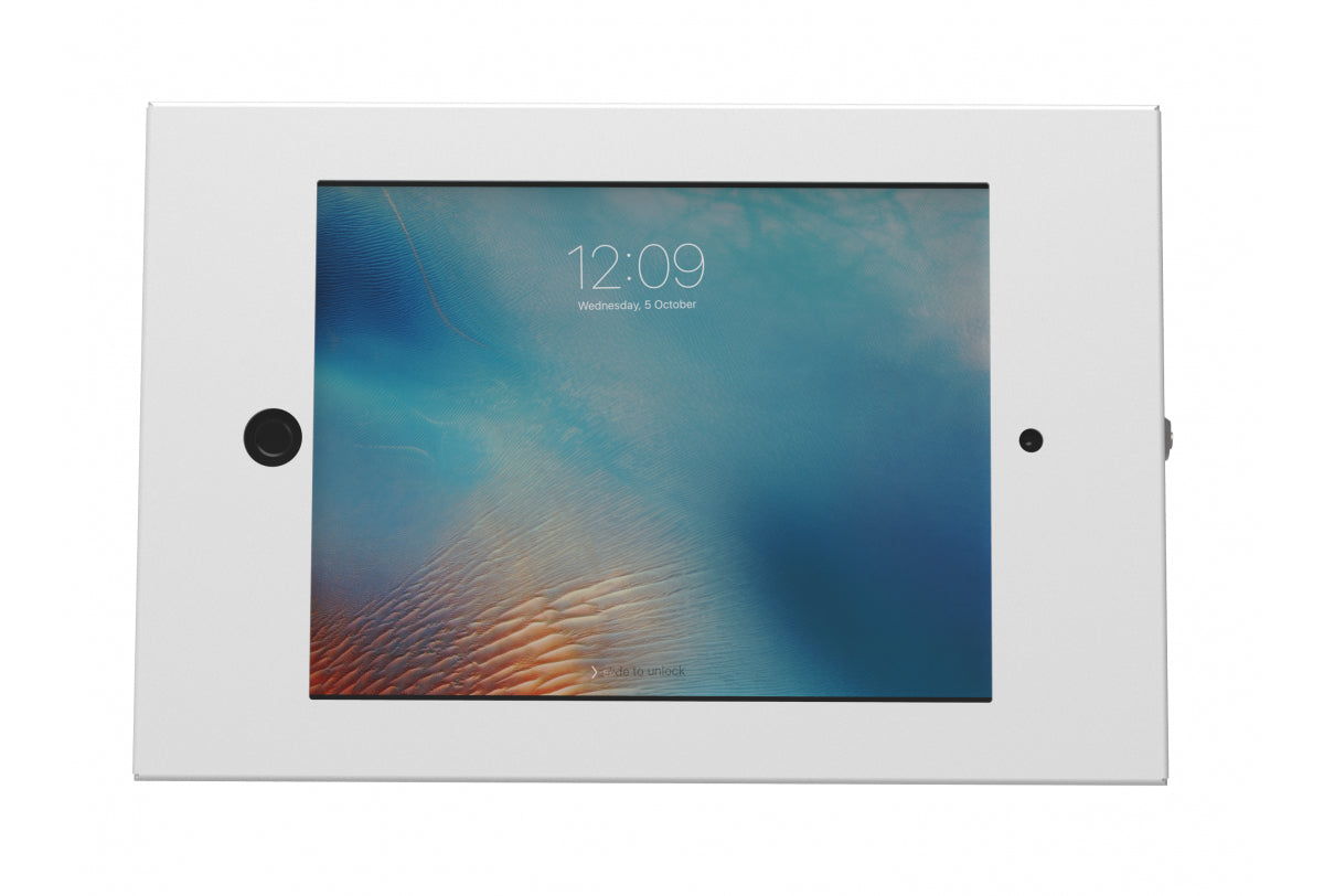 Compulocks Full Jacket 45° iPad 9.7" Wall Mount / Counter Top Kiosk White - Cover - for tablet - lockable - high-grade aluminum - white - screen size: 9.7" - wall mountable, desktop stand - for Apple 9.7- inch iPad Pro, iPad