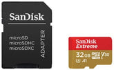 SanDisk Extreme - Flash Memory Card (Included microSDHC to SD Adapter) - 32 GB - A1 / Video Class V30 / UHS-I U3 - microSDHC UHS-I