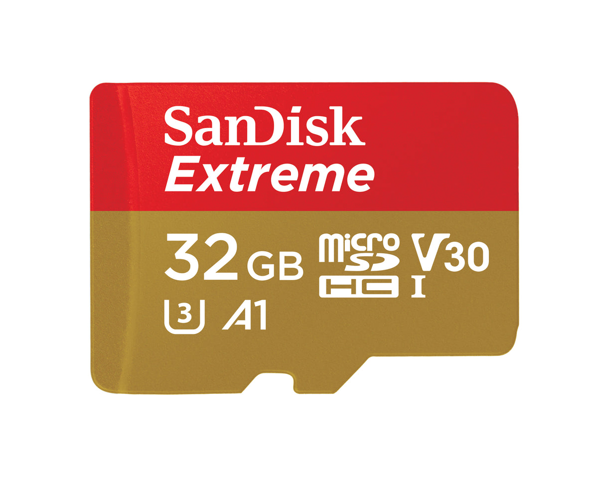 SanDisk Extreme - Cartão de memória flash (adaptador microSDHC a SD Incluído) - 32 GB - A1 / Video Class V30 / UHS-I U3 - microSDHC UHS-I