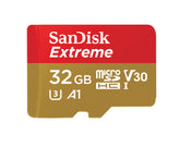 SanDisk Extreme - Flash Memory Card (Included microSDHC to SD Adapter) - 32 GB - A1 / Video Class V30 / UHS-I U3 - microSDHC UHS-I