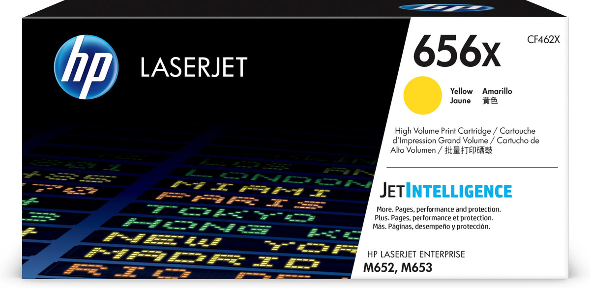 HP 656X - Alto rendimiento - Amarillo - Genuino - LaserJet - Cartucho de tóner (CF462X) - para Color LaserJet Enterprise M652dn, M652n, M653dh, M653dn, M653x