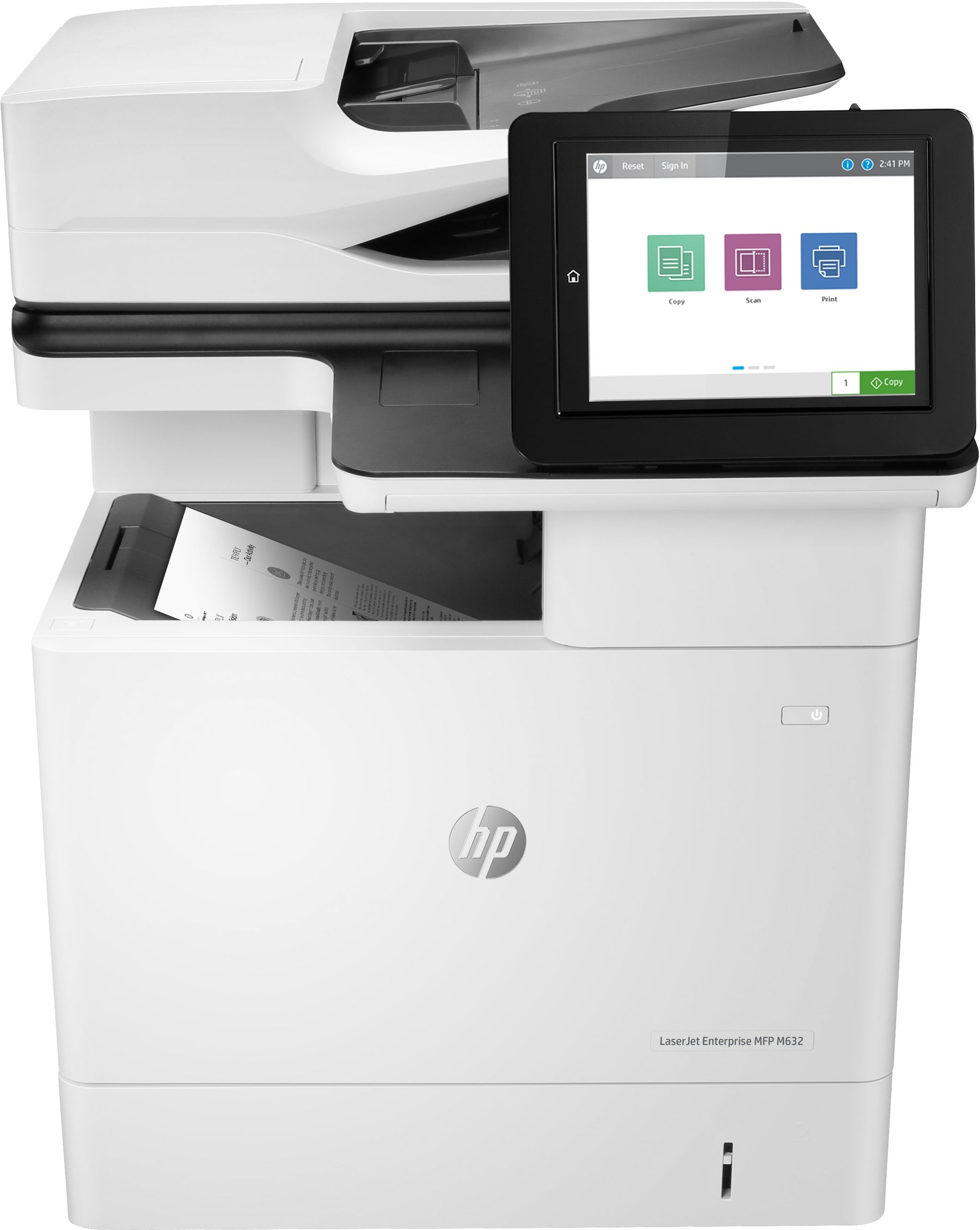 HP LaserJet Enterprise MFP M632h - Multifunction Printer - B/W - laser - Legal (216 x 356 mm) (original) - A4/Legal (media) - up to 61 ppm (copy) - up to 61 ppm (print) - 650 leaves - USB 2.0, Gigabit LAN, USB 2.0 host