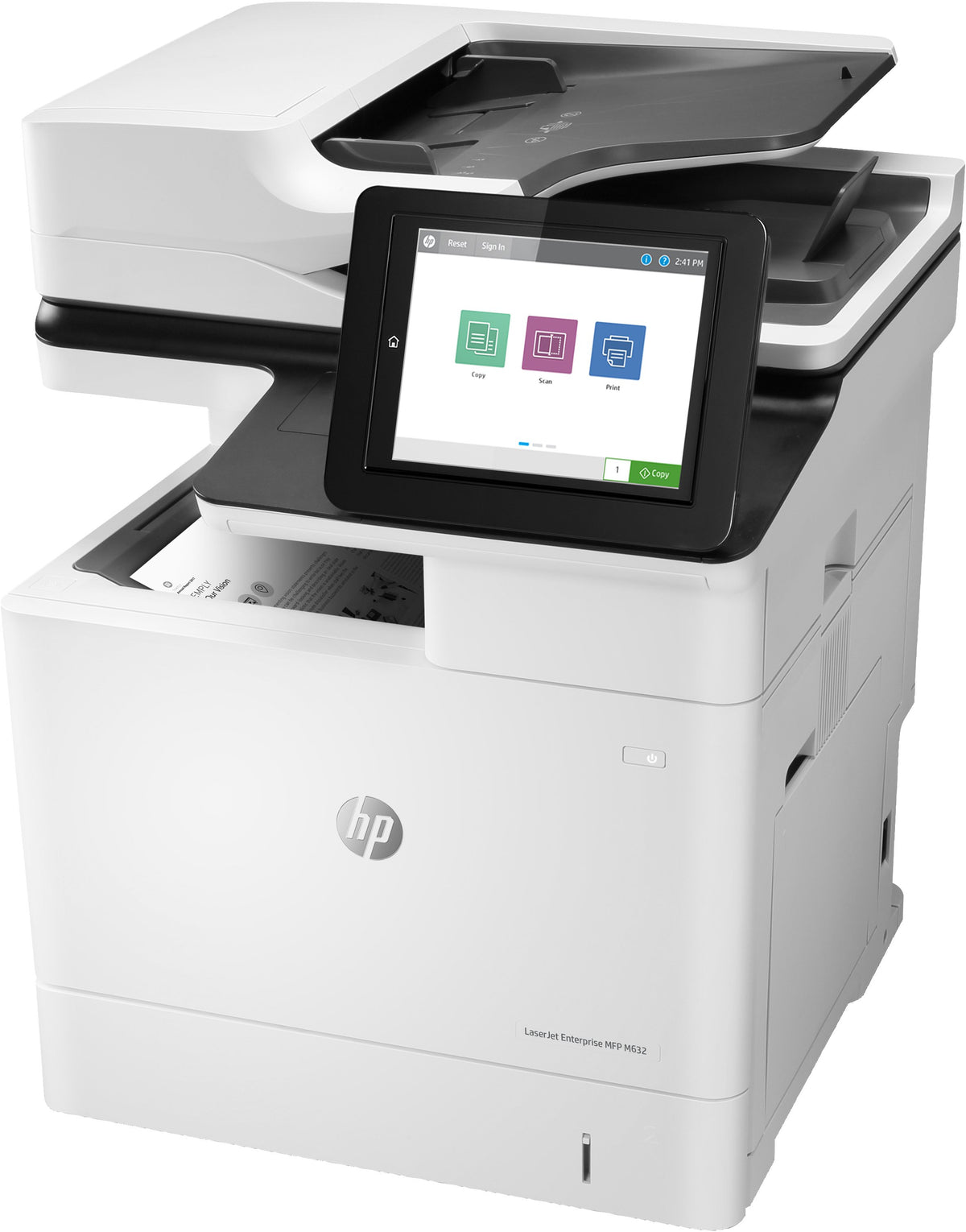 HP LaserJet Enterprise MFP M632h - Multifunction Printer - B/W - laser - Legal (216 x 356 mm) (original) - A4/Legal (media) - up to 61 ppm (copy) - up to 61 ppm (print) - 650 leaves - USB 2.0, Gigabit LAN, USB 2.0 host