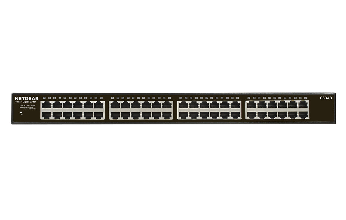 NETGEAR SOHO GS348 - Switch - no management - 48 x 10/100/1000 - desktop, rail mountable