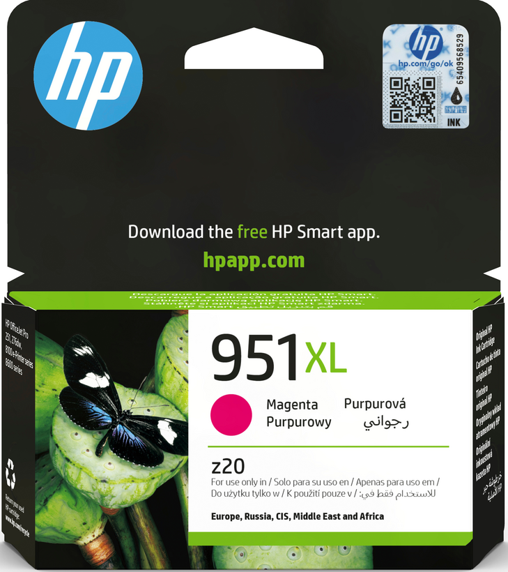 HP 951XL - 17 ml - High Yield - magenta - original - ink cartridge - for Officejet Pro 251, 276, 8100, 8600, 8600 N911, 8610, 8615, 8616, 8620, 8625, 8630, 8640