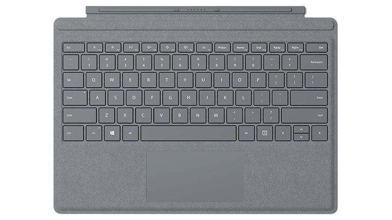 Microsoft Surface Pro Signature Type Cover - Teclado - com trackpad, acelerómetro - retroiluminação - Português - platina - comercial - para Surface Pro (meados de 2017), Pro 3, Pro 4