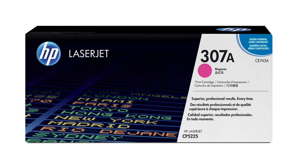 HP 307A - Magenta - Genuine - LaserJet - Toner Cartridge (CE743A) - for Color LaserJet Professional CP5225, CP5225dn, CP5225n