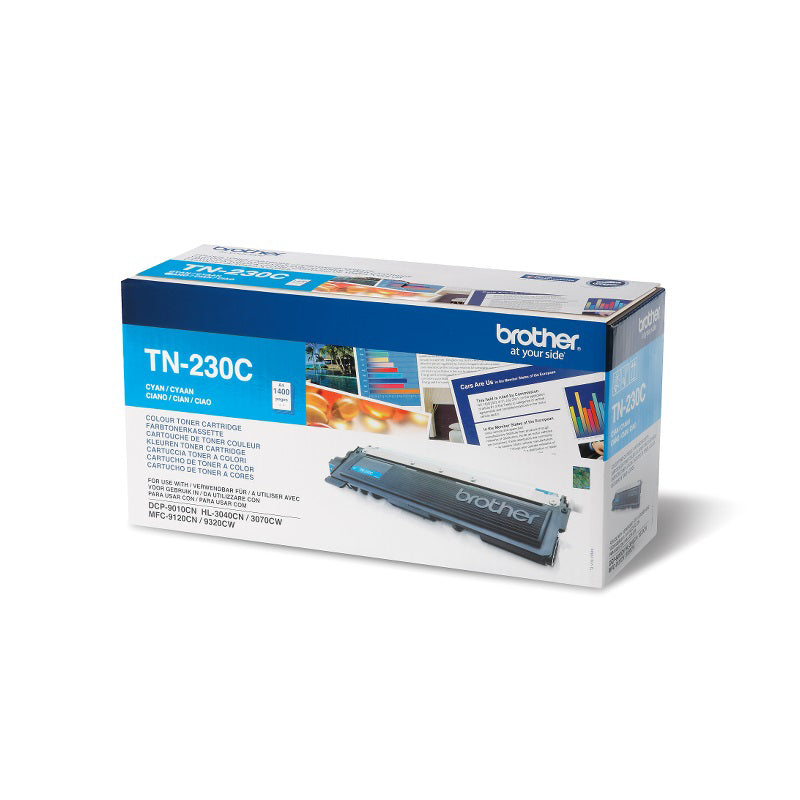 Brother TN230C - Azul cyan - original - cartucho de toner - para Brother DCP-9010CN, HL-3040CN, HL-3040CW, HL-3070CW, MFC-9120CN, MFC-9320CN, MFC-9320CW