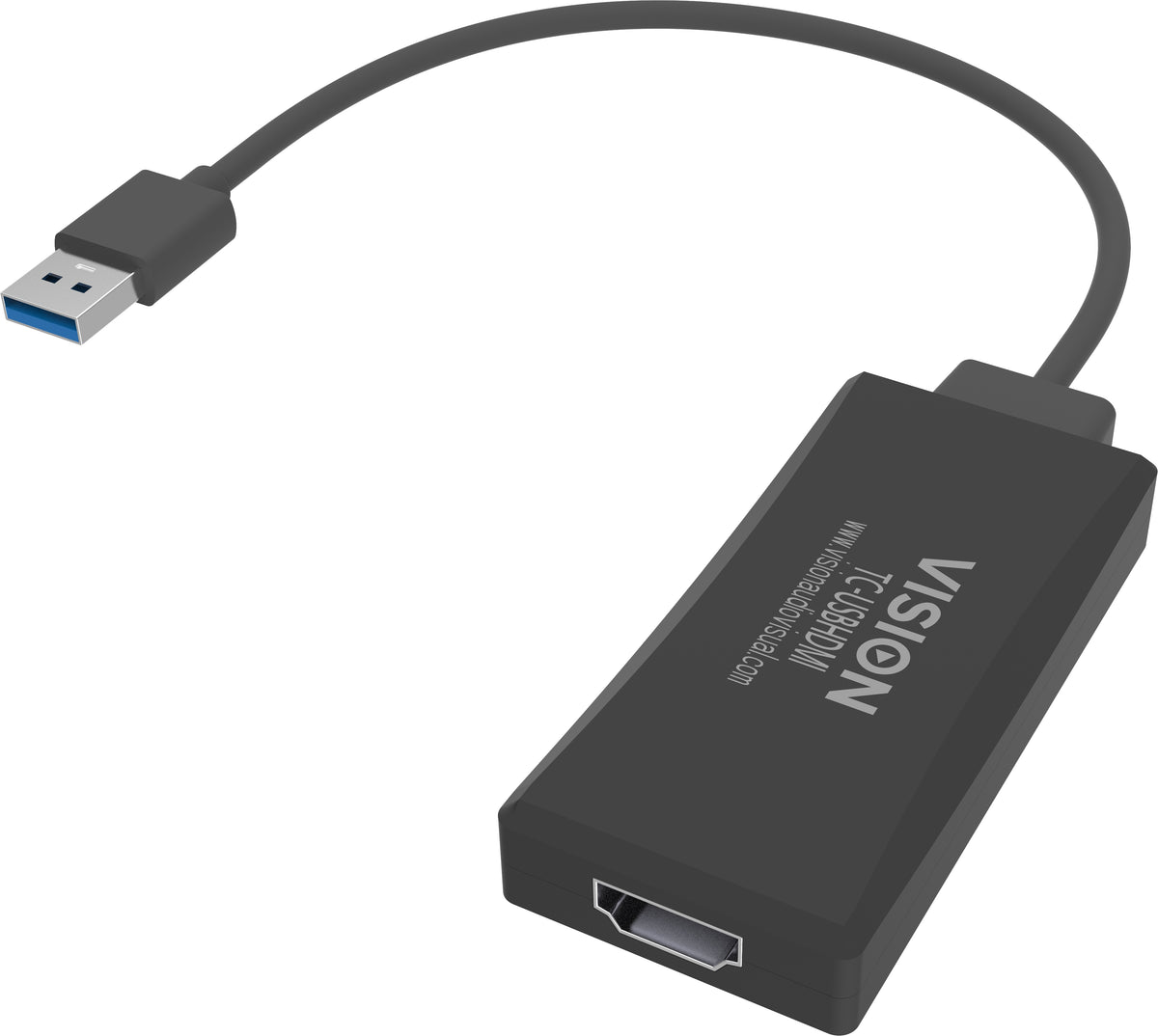 VISION Professional installation-grade USB-A to HDMI adapter - LIFETIME WARRANTY - plugs into USB and has full-sized HDMI socket - does not work for mac - maximum resolution 1920 x 1200 - USB-A 3.0 (M) to HDMI (F) - driver built into adaptor - black