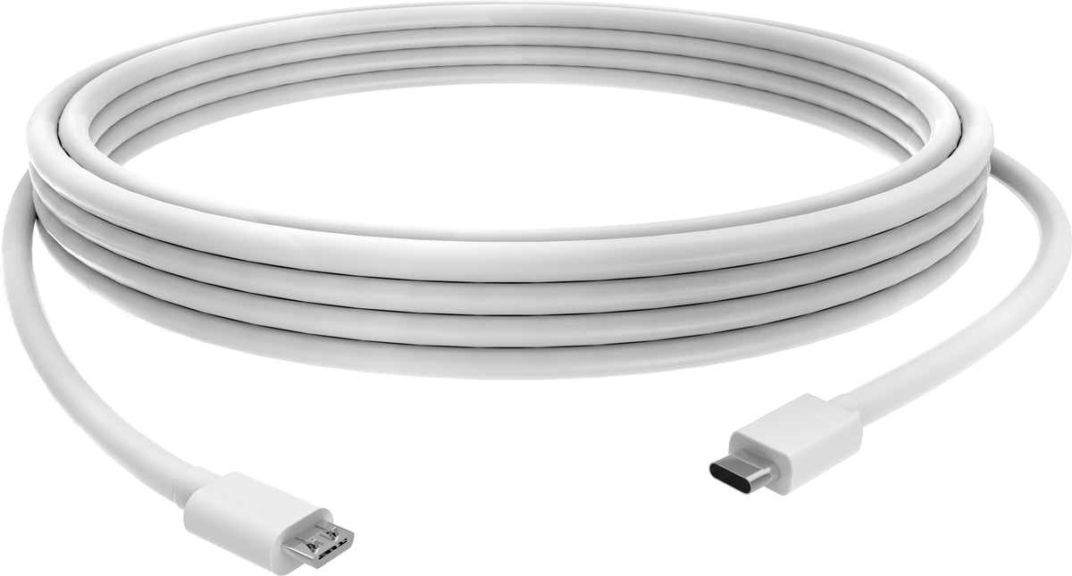 VISION Professional installation-grade USB-C to Micro USB-B cable - LIFETIME WARRANTY - bandwidth 480mbit/s - supports 2.4A charging current - USB-C 3.1 (M) to Micro USB-B 2.0 (M) - outer diameter 3.2 mm - 22+30 AWG - 2 m - white