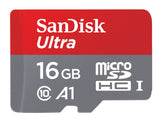 SanDisk Ultra - Flash Memory Card (Included microSDHC to SD Adapter) - 16 GB - A1 / UHS Class 1 / Class10 - microSDHC UHS-I