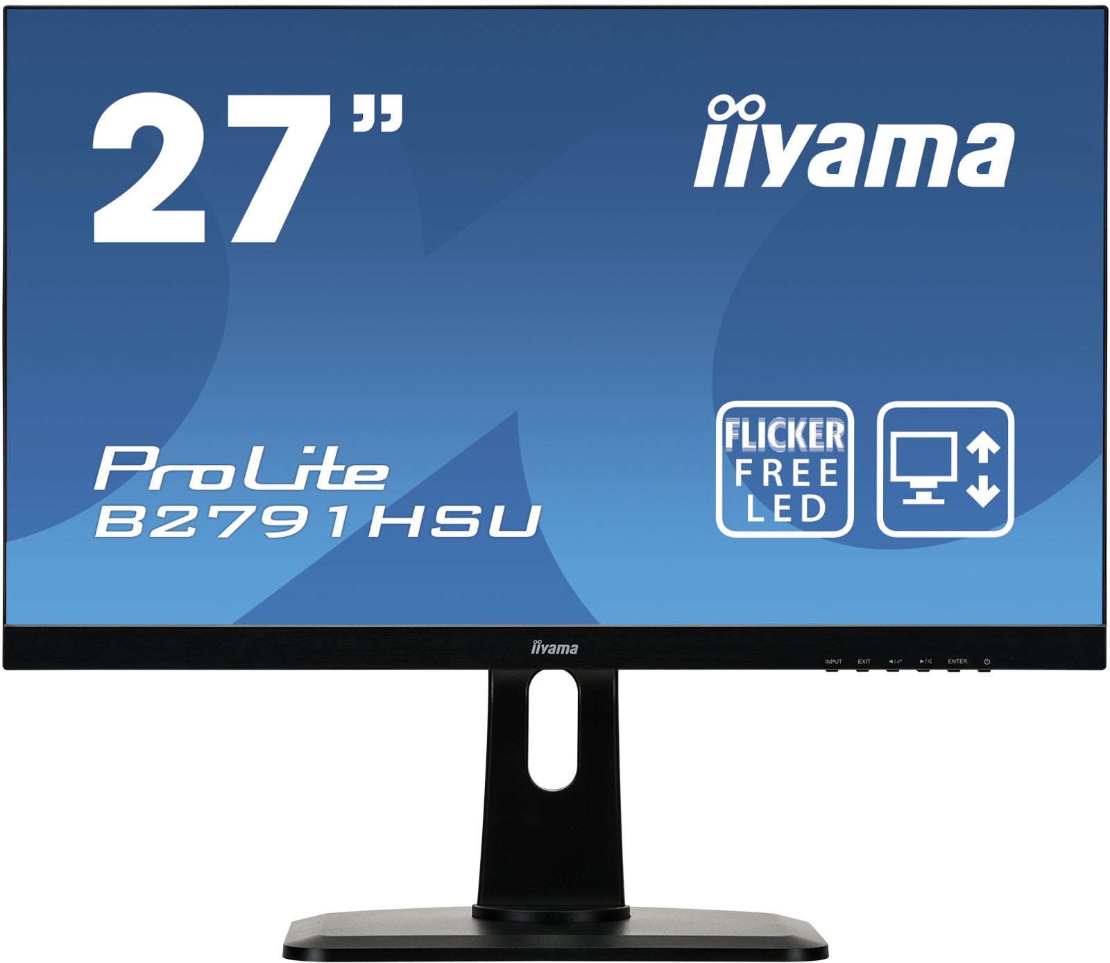 iiyama ProLite B2791HSU-B1 - LED Monitor - 27" - 1920 x 1080 Full HD (1080p) @ 75 Hz - TN - 300 cd/m² - 1000:1 - 1 ms - HDMI, VGA, DisplayPort - speakers - black