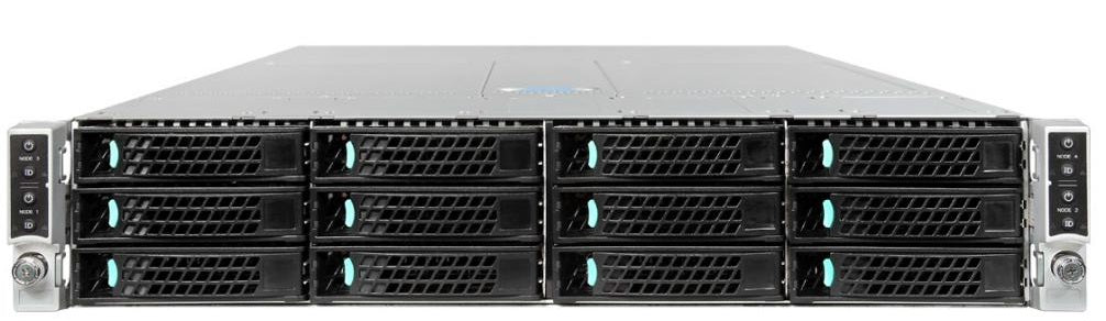 Intel Server Chassis H2312XXLR3 - Rack mountable - 2U - up to 4 blades - SATA/SAS - hot-swap - power supply - hot-plug