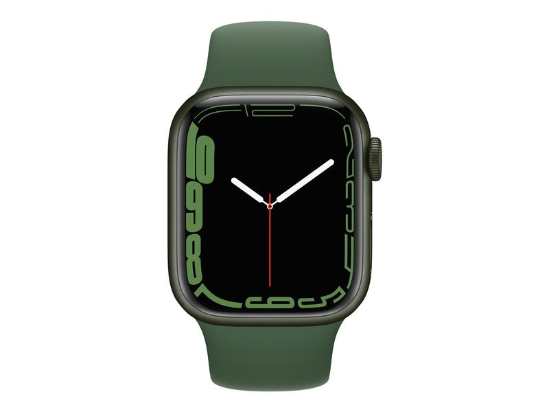 Apple Watch Series 7 GPS, caja de aluminio verde de 41 mm y correa deportiva Clover - Regular